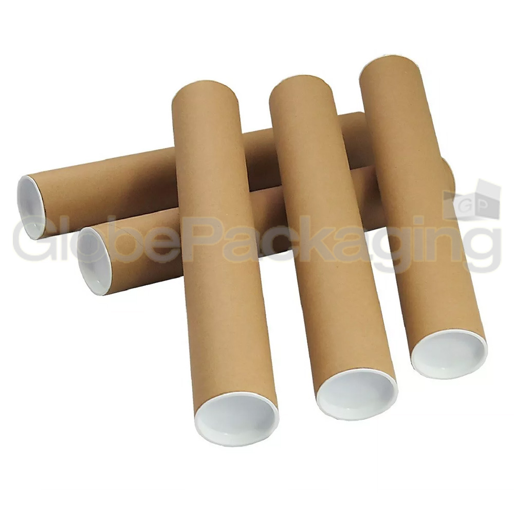 5 x A3 Quality Postal Cardboard Poster Tubes Size 330mm x 50mm + End Caps